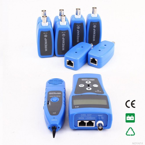 KOLSOL AT112 Network Ethernet LAN Phone Wire Tester USB Coaxial Cable With 8 Far-end Jacks BNC RJ45 RJ11 Line Finder Remote Cable Tracker