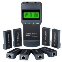 KOLSOL Cat5 RJ45 NetWork Lan Cable Tester Wire Length Tester With 8 Remote Units Phone Cable Tester Meter Mapper