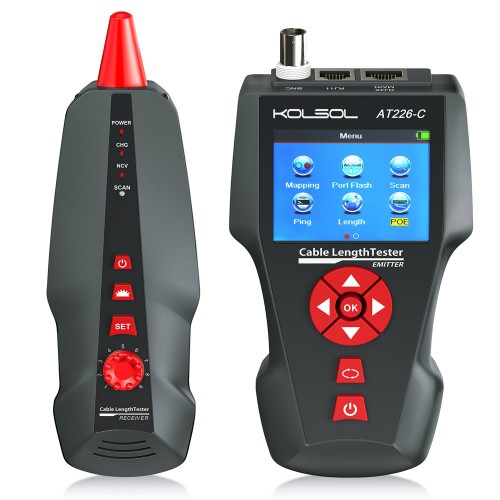 KOLSOL AT226-C LAN Network Cable Tester UTP STP Diagnose Tone Tracer BNC PING / POE RJ11 RJ45 Telephone Wire Tracker