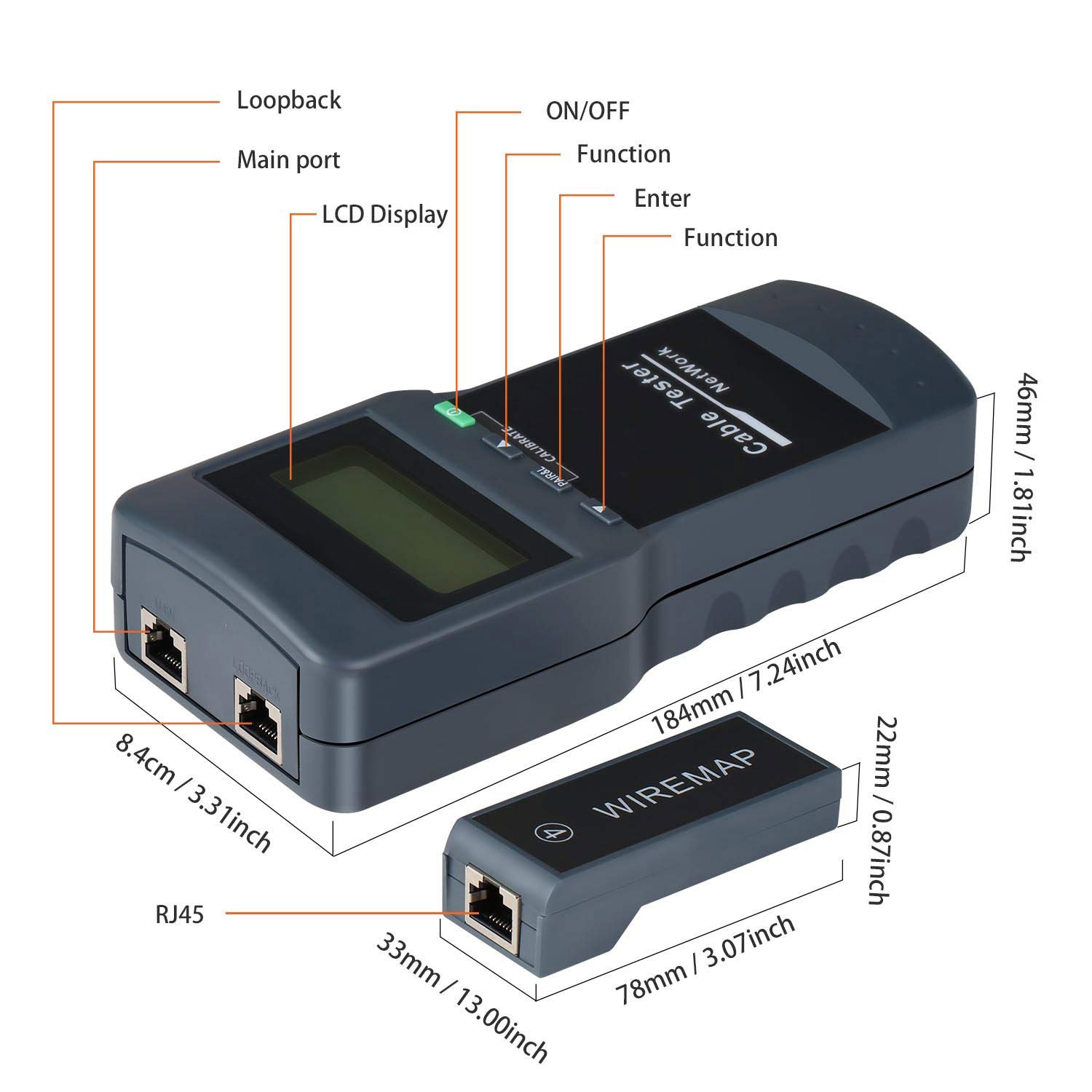 Details about   KOLSOL Network LAN Cable Tester AT239 Cat5 RJ45 Wire Length With 8 Remote Units 