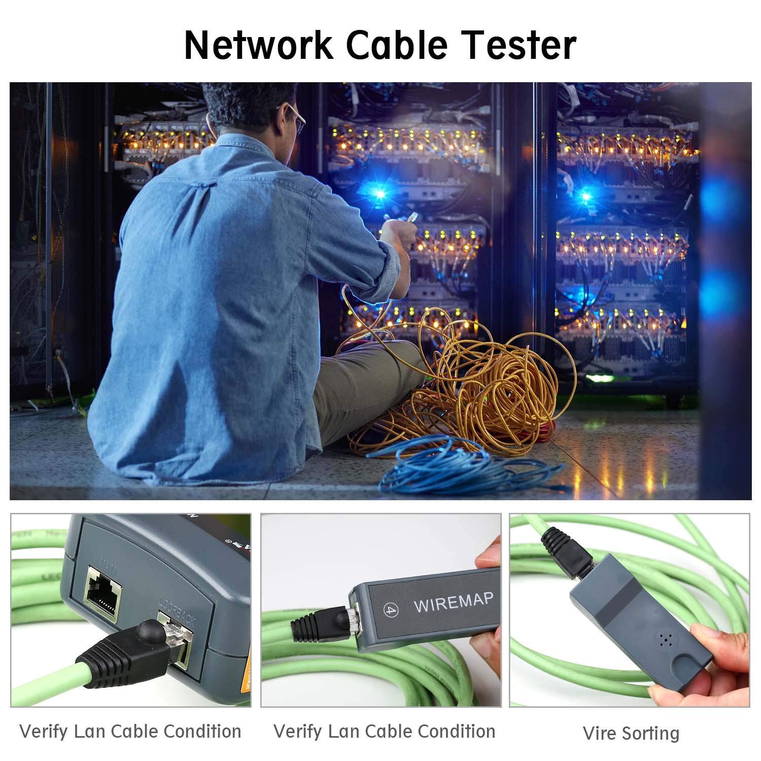 Details about   KOLSOL Network LAN Cable Tester AT239 Cat5 RJ45 Wire Length With 8 Remote Units 